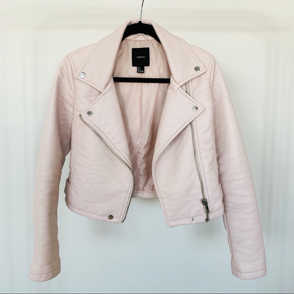 Forever 21 Pink Faux Leather Jacket S